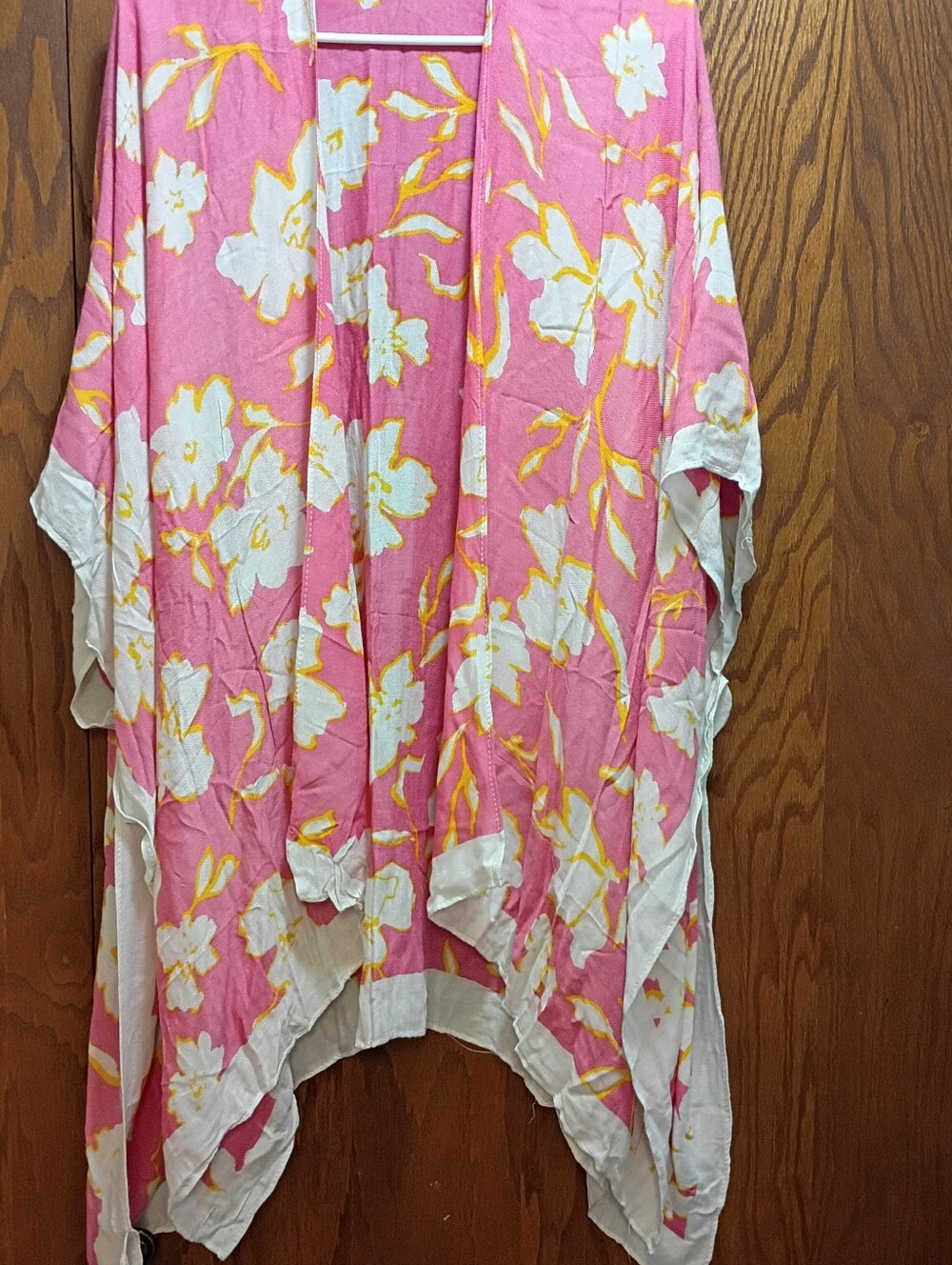 Pink Floral Kimono Cover-Up